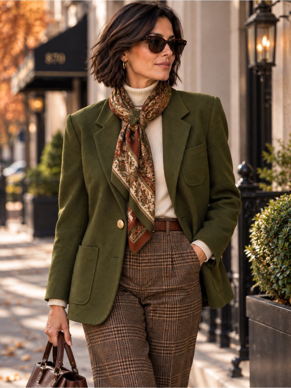 Vintage Lynn Greene Richard Neal 100% Wool Blazer Olive Green Size 10